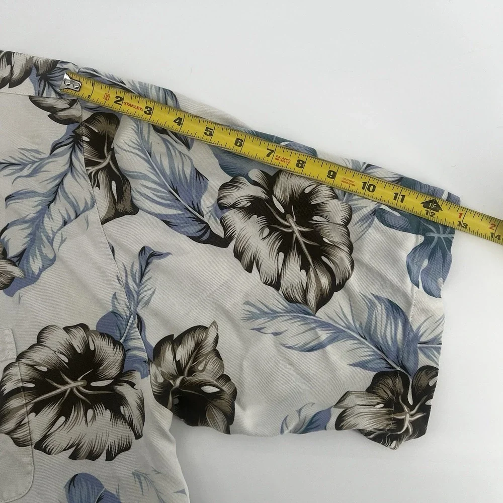 Pusser's West Indies Shirt Men XXL 100% Silk‎ Hawaiian Floral Short Sleeves - Picture 8 of 14